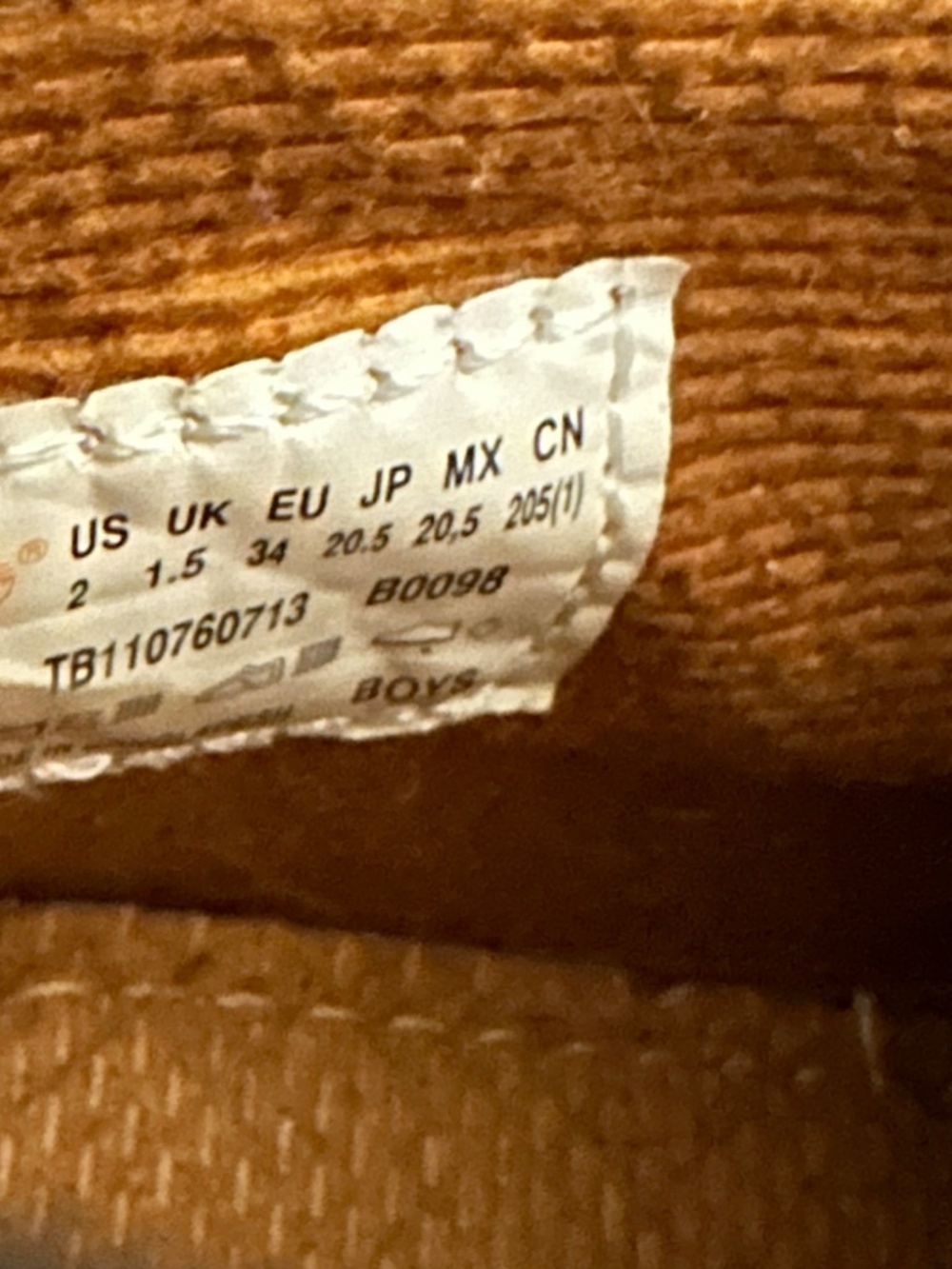 Kids Timberland Classic boots, Wheat color, size 2Y - Picture 5 of 5